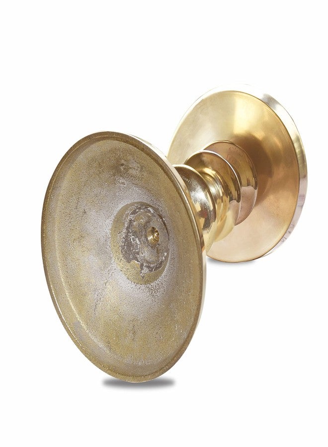 Pure Source India Brass Pillar Candle Stand | Candle Holder, 6.5 inch, 1 Piece, Gold - Image 3